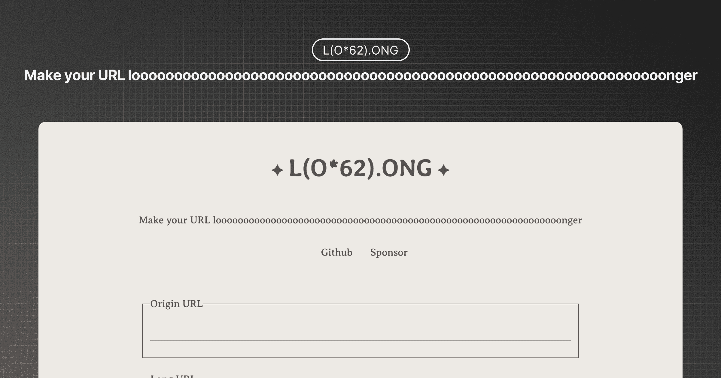 L(O*62).ONG: Make your URL longer